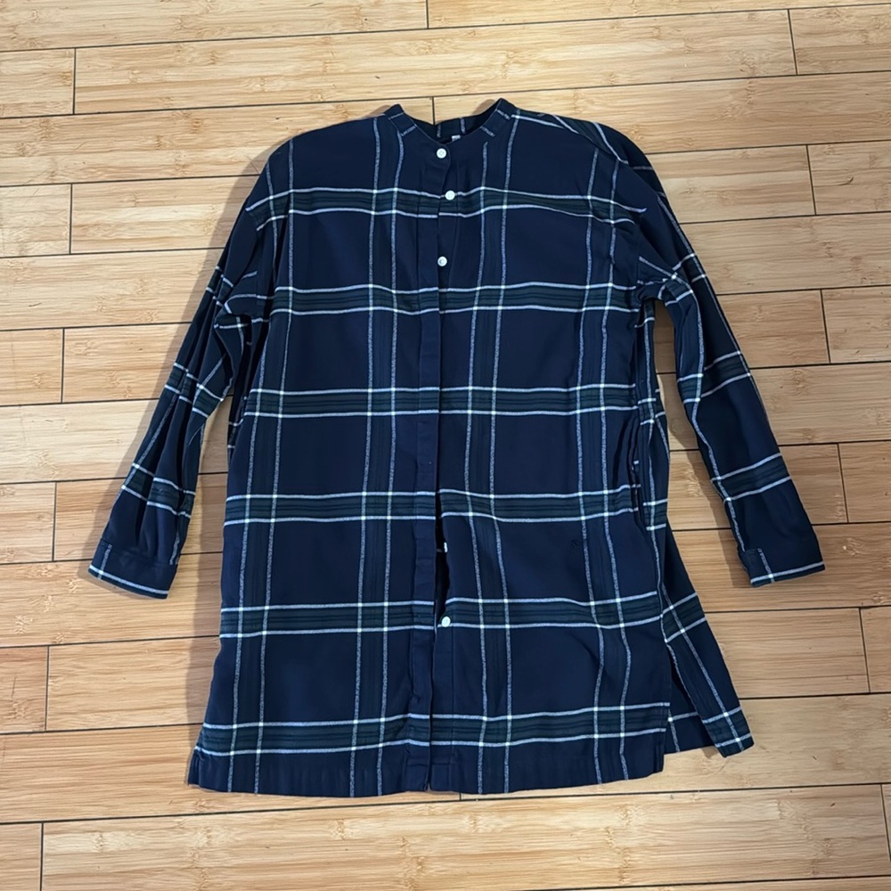 Collarless Oversized Flannel